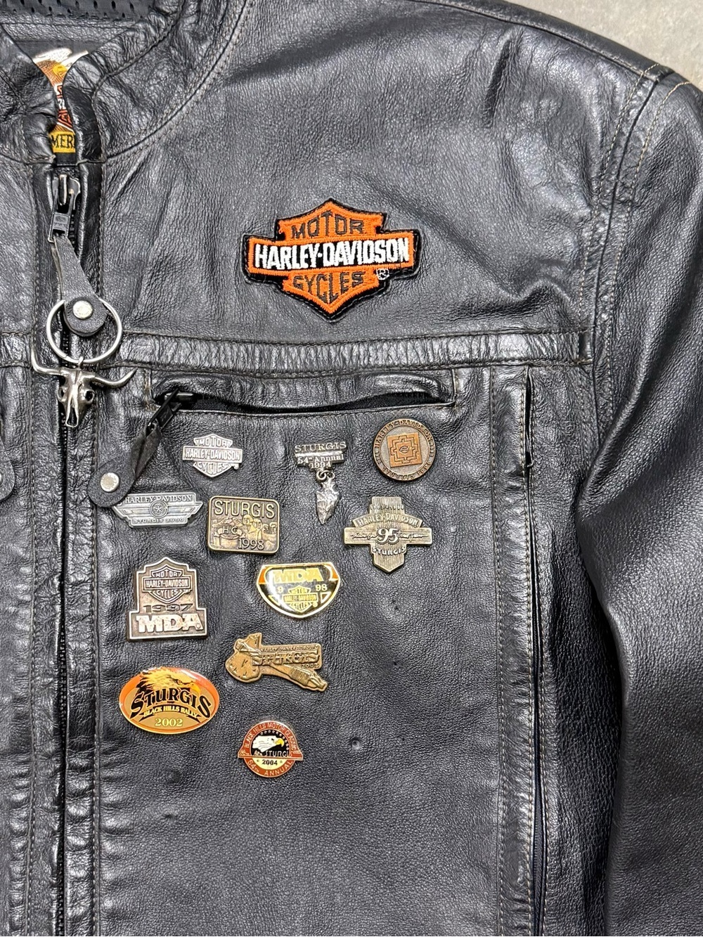 Vintage 1998 Harley Davidson 95th Anniversary leather biker jacket L - Picture 3 of 11